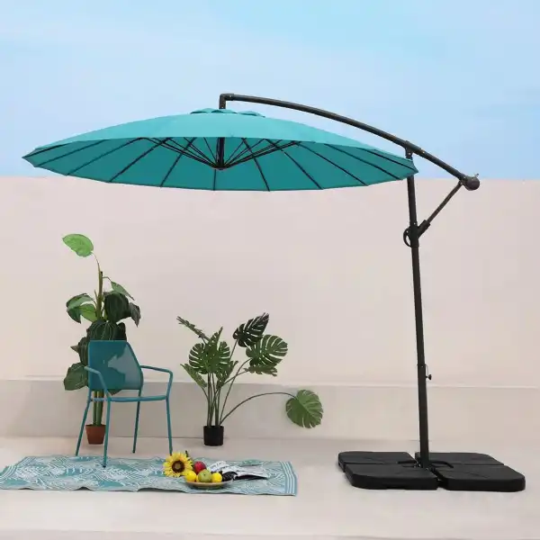 Manilla Cantilever Parasol with 18 Ribs in Blue