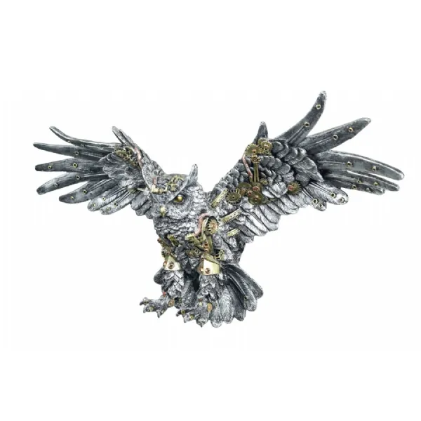 Steampunk Owl Wings Outstretched Wall Art 48cm