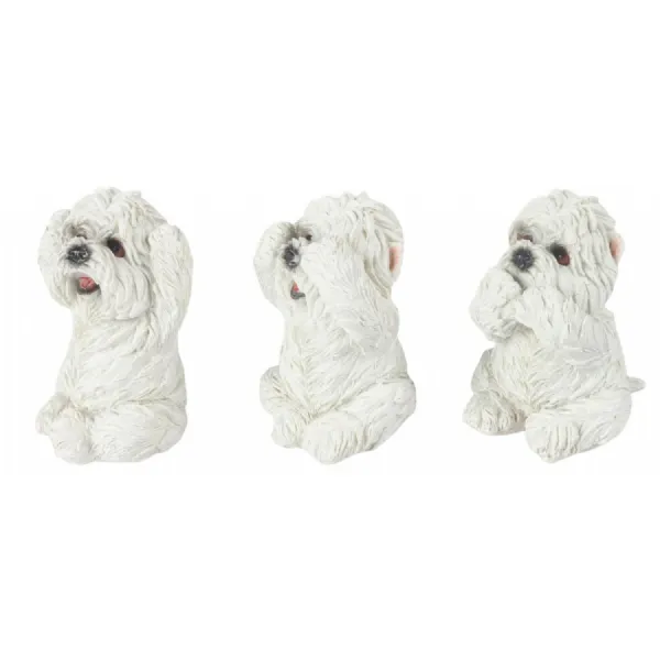 Set Of 3 Westies Hear Speak, & See No Evil 8cm