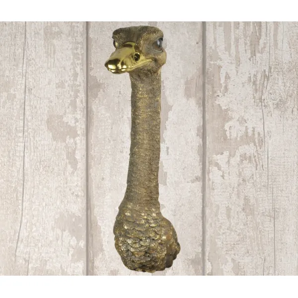 Modern Gold Ostrich Head Decorative Wall Sculpture 72cm