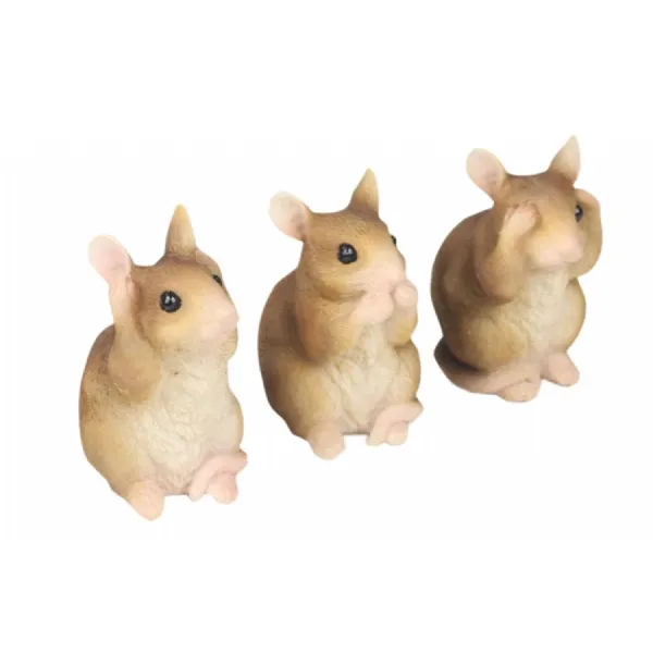 Set Of 3 Mice Hear Speak, & See No Evil 8.0cm