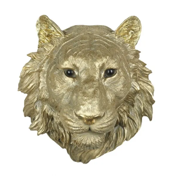 Gold Tiger Head Wall Art 37.5 cm