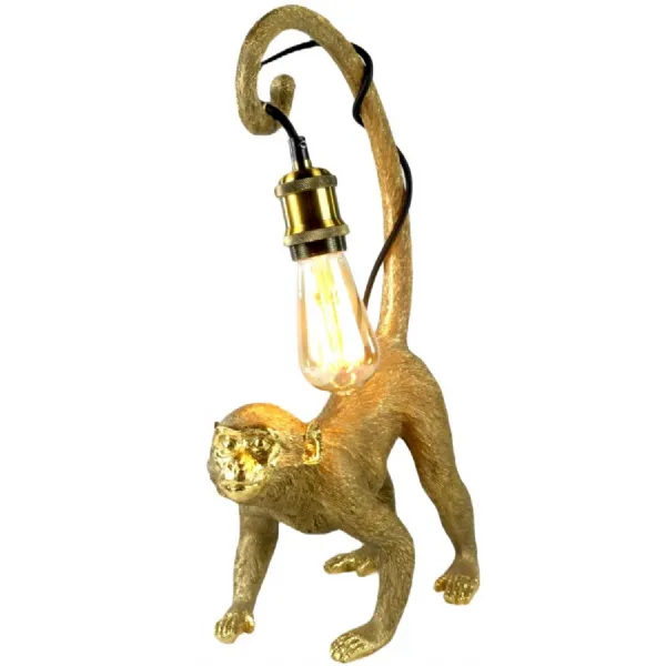 Gold Finish Monkey Table Lamp 49.5cm