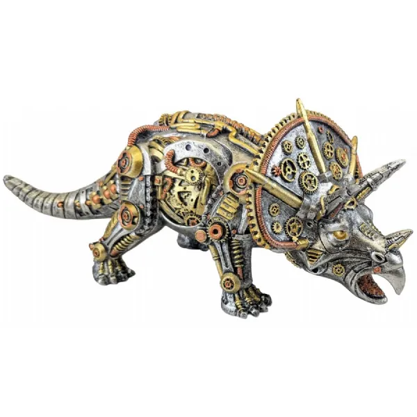 Steampunk Triceratops 37.5cm Silver