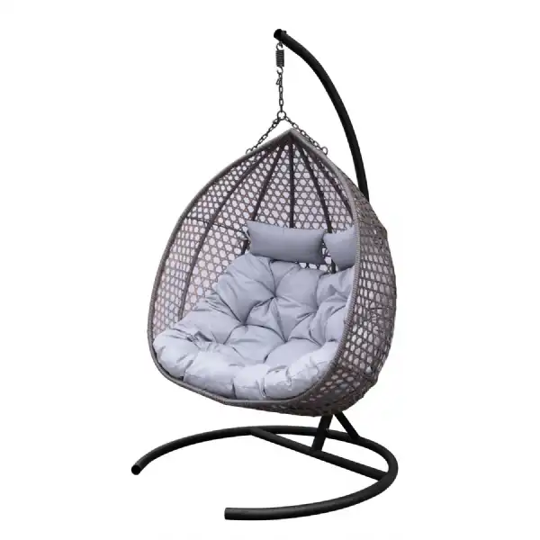 Double Hanging Egg Chair in Grey