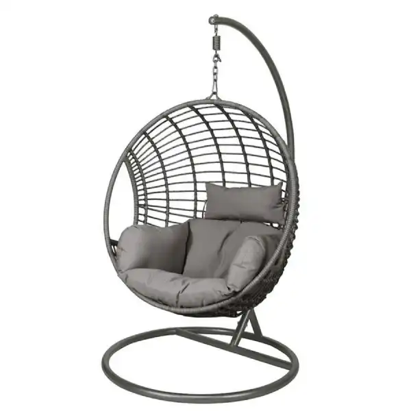 Single Hanging Egg Chair in Grey