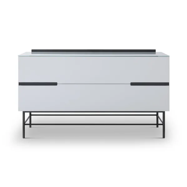 Alberto Two Drawer Low Sideboard White And Black