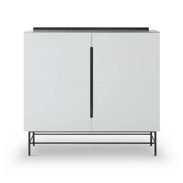 Alberto Two Door High Sideboard White And Black