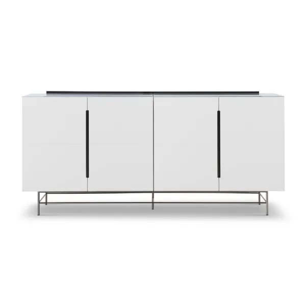 Alberto Four Door High Sideboard White And Black