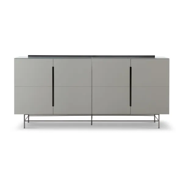 Alberto Four Door High Sideboard Grey And Black