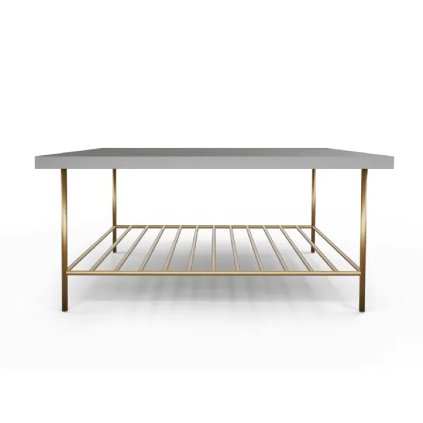 Alberto Square Coffee Table Grey And Brass