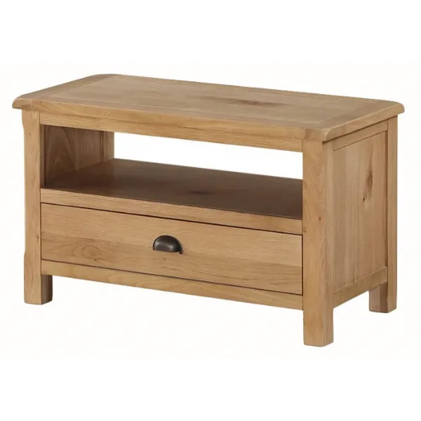 Rustic Solid Oak Small TV Unit