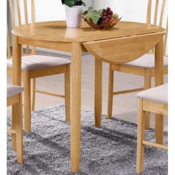 Columbia Light Solid Hardwood Round Drop Edge Dining Table