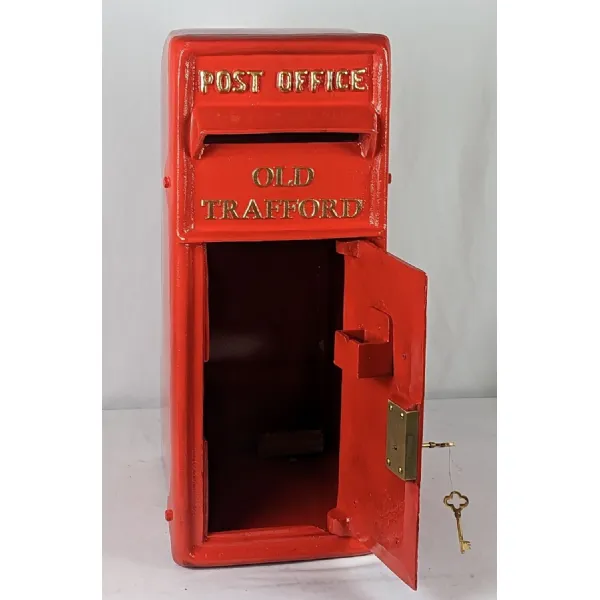 Red Cast Iron Old Trafford Post Box New Version 60cm