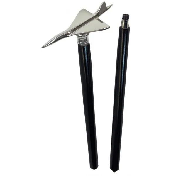 Concorde Model Walking Stick Nickel Plated Aluminium Mango Wood 91cm