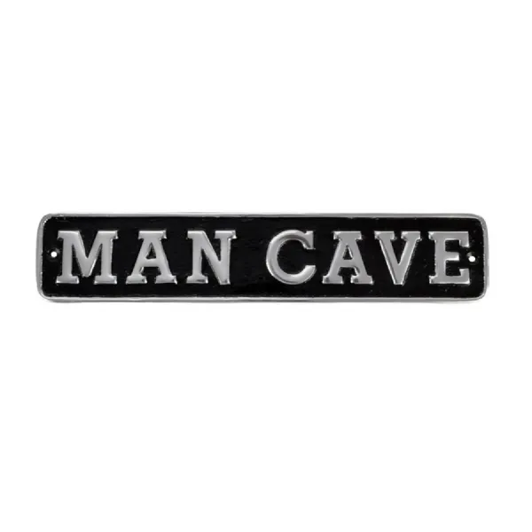 Man Cave Plaque Cast Aluminium 39cm