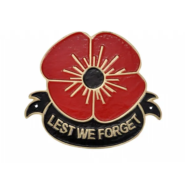 Lest We Forget Cast Aluminium Plaque 24cm