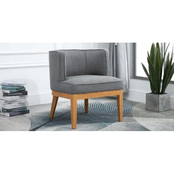 Dark Grey Fabric Compact Accent Chair