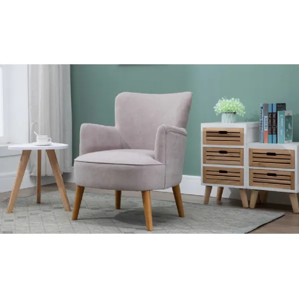 Grey Fabric Casual Accent Chair