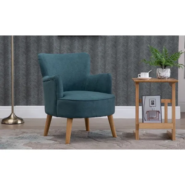 Midnight Blue Fabric Casual Accent Chair