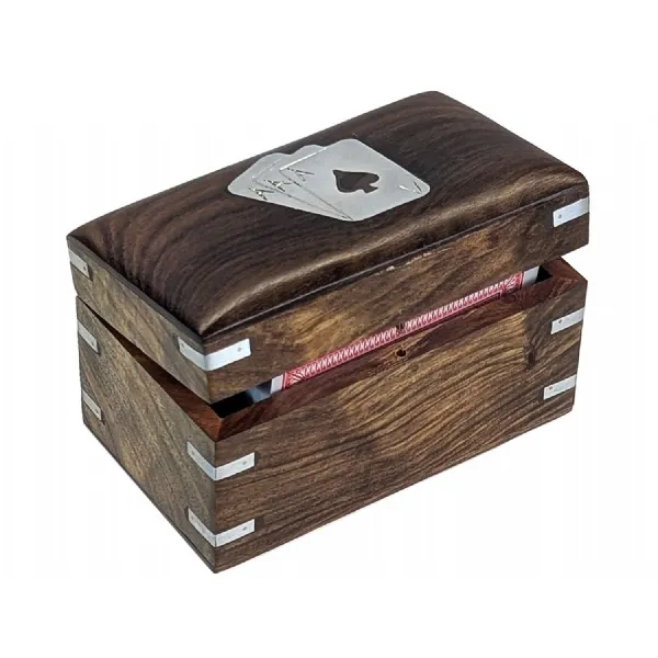 Double Chest Card Box Sheesham Wood 12cm