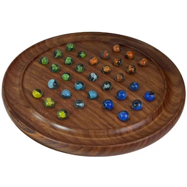 Solitaire With Multicolour Marbles Sheesham Wood 30cm