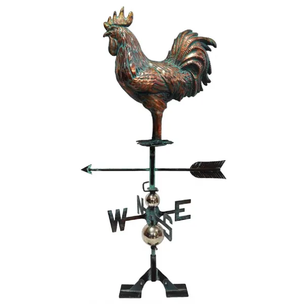 Rustic Copper Plated Rooster Weathervane 114cm