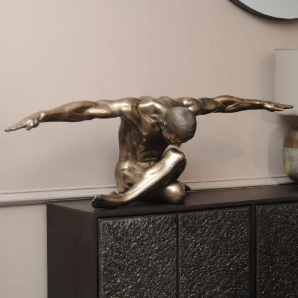 Antique Bronze Smooth Finish Large Male Sculpture