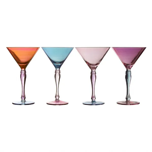 240ML Jewel Tone Cocktail Glasses (Set of 2)
