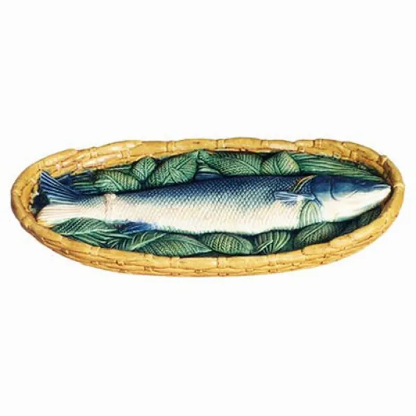 Majolica Oval Fish Plaque