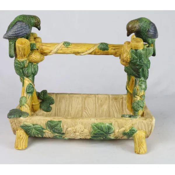 Majolica Bird Water Bath