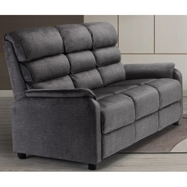 Grey Fabric 3 Seat Sofa Fixed