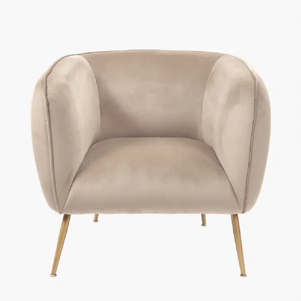 Lucca Biscuit Velvet and Metal Armchair