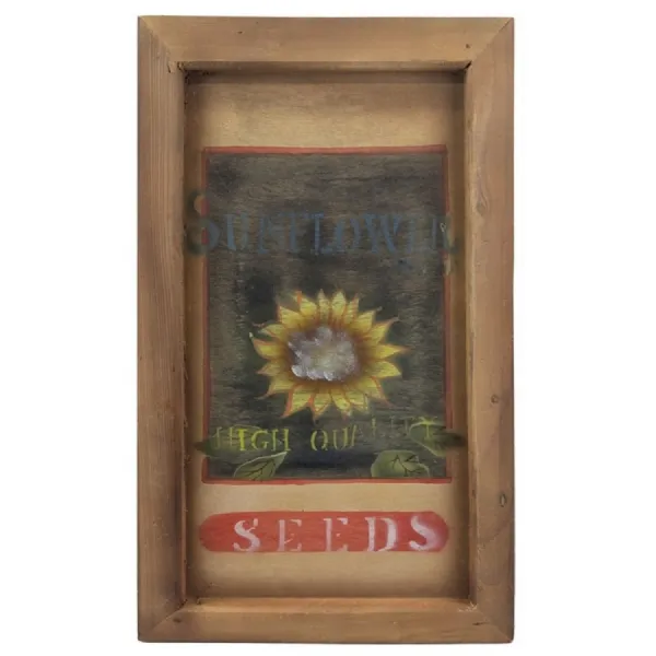 Wooden Oblong Wall Frame Sunflower 46cm