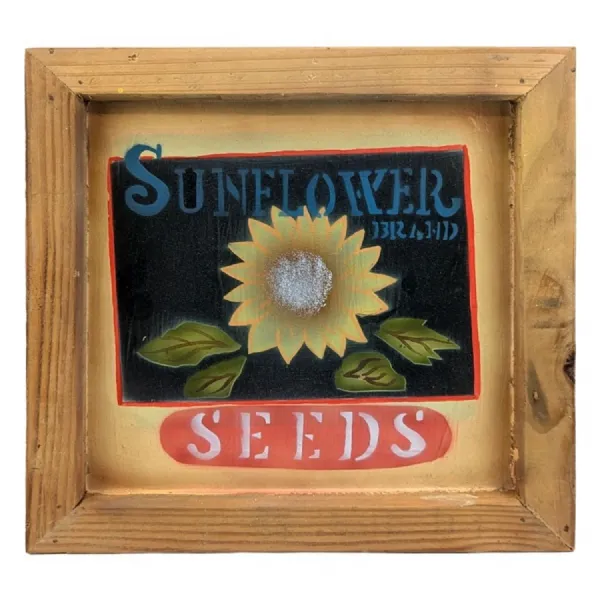 Rustic Wooden Square Wall Frame Sunflower Assorted 30cm