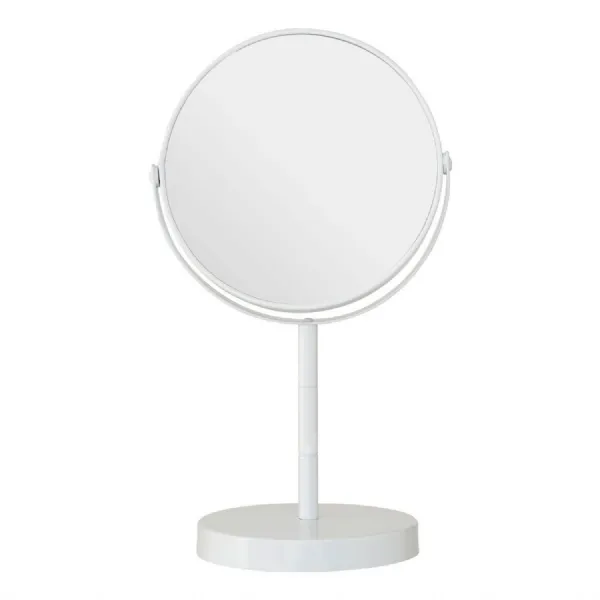 Small White Metal Swivel Make Up Mirror