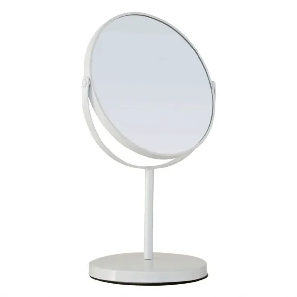 Large White Metal Swivel Make Up Mirror