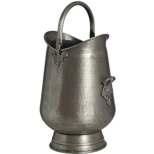 Distressed Pewter Coal Bucket