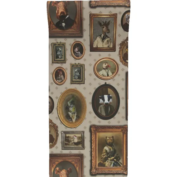Taupe Animal Portrait Gallery Wallpaper