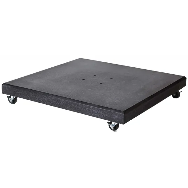 Polished Black Granite Wheeled Parasol Base 90kg