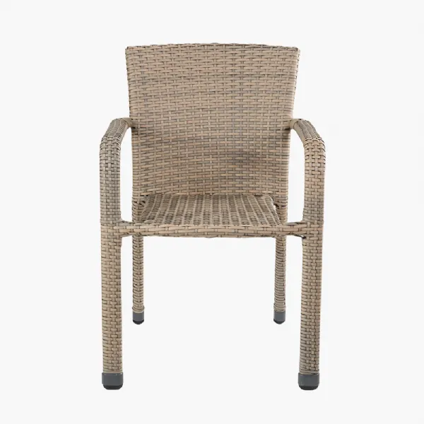 Tobs Outdoor Grey Synthetic Rattan Stacking Chair