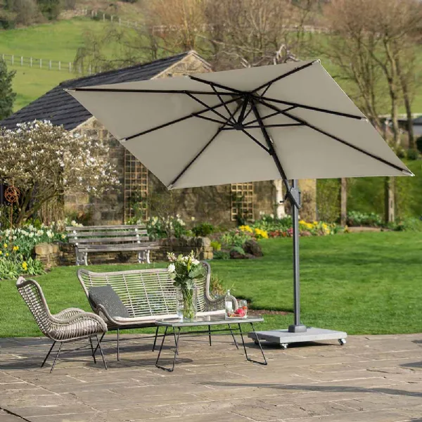 Champagne Polyester 3m x 2m Outdoor Cantilever Parasol