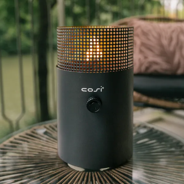 Charcoal Grey Metal Portable Outdoor Gas Fire Lantern