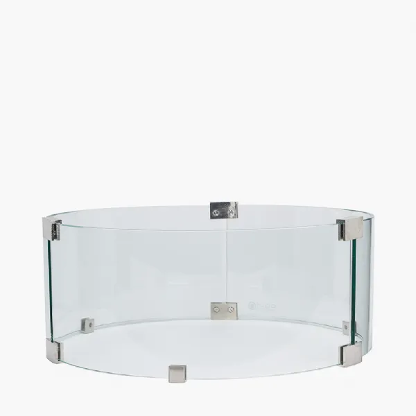 Large Round Cosiglass Glass Set for Outdoor Fire Pit