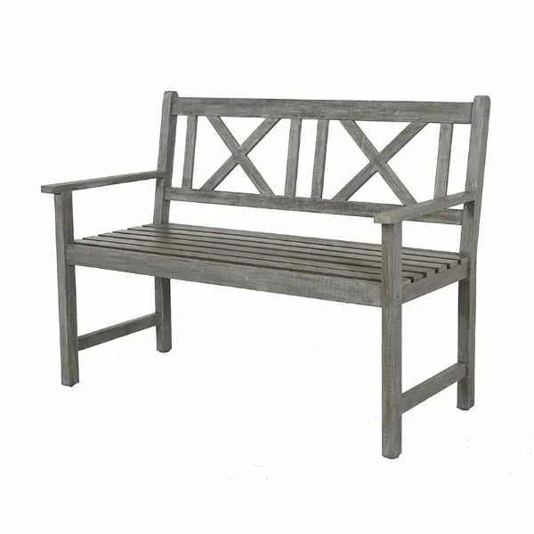 Antique Grey Acacia Wood Bench