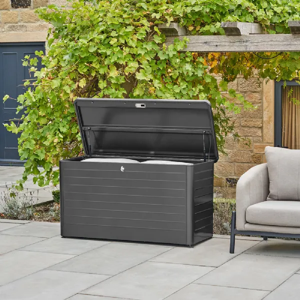 Black Steel Small Garden Cushion Storage Box