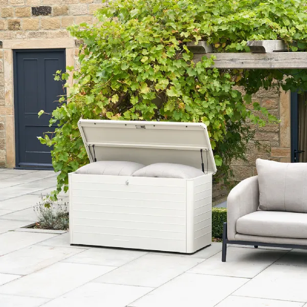 Light Grey Steel Small Garden Cushion Storage Box