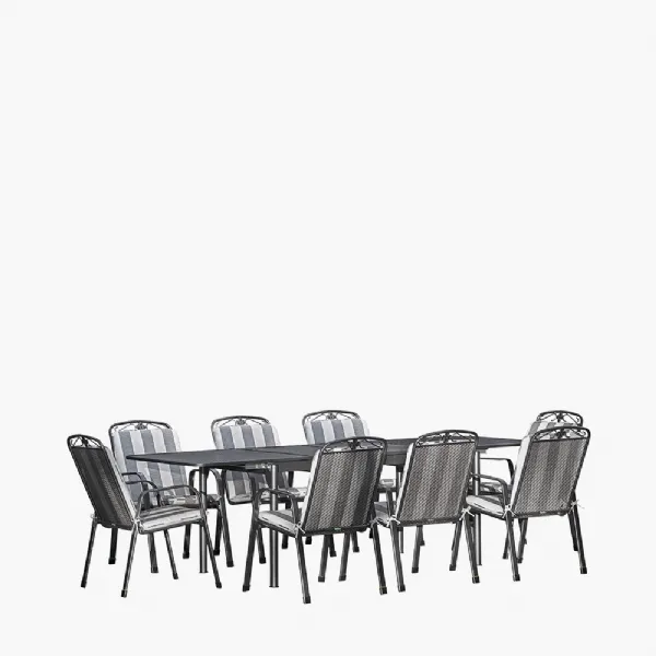 Savoy Extendable Rectangular 8 Seater Dining Set with Cushions