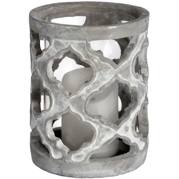 Small Stone Effect Patterned Candle Holder