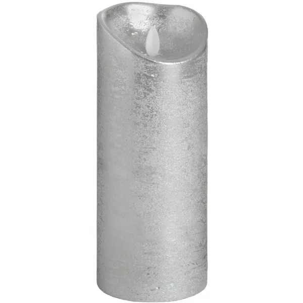 Luxe Collection 3.5 x 9 Silver Flicker LED Candle